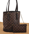 Authentic Louis Vuitton Damier Marais Bucket Shoulder Tote Bag N42240 LV 8811F