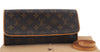 Authentic Louis Vuitton Monogram Pochette Twin GM Shoulder Bag M51852 LV 8815D