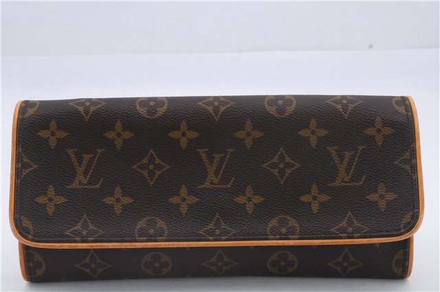 Authentic Louis Vuitton Monogram Pochette Twin GM Shoulder Bag M51852 LV 8815D