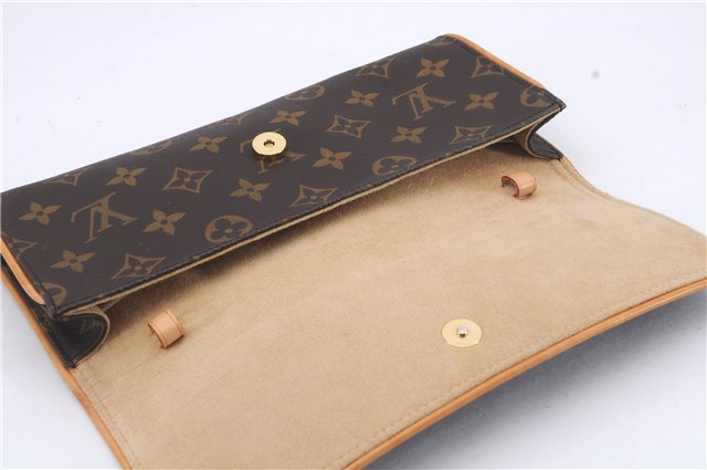 Authentic Louis Vuitton Monogram Pochette Twin GM Shoulder Bag M51852 LV 8815D