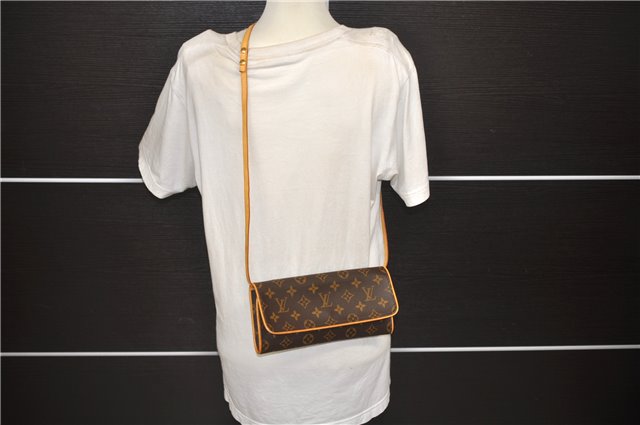 Authentic Louis Vuitton Monogram Pochette Twin GM Shoulder Bag M51852 LV 8815D