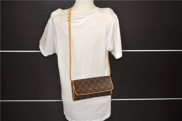 Authentic Louis Vuitton Monogram Pochette Twin GM Shoulder Bag M51852 LV 8815D