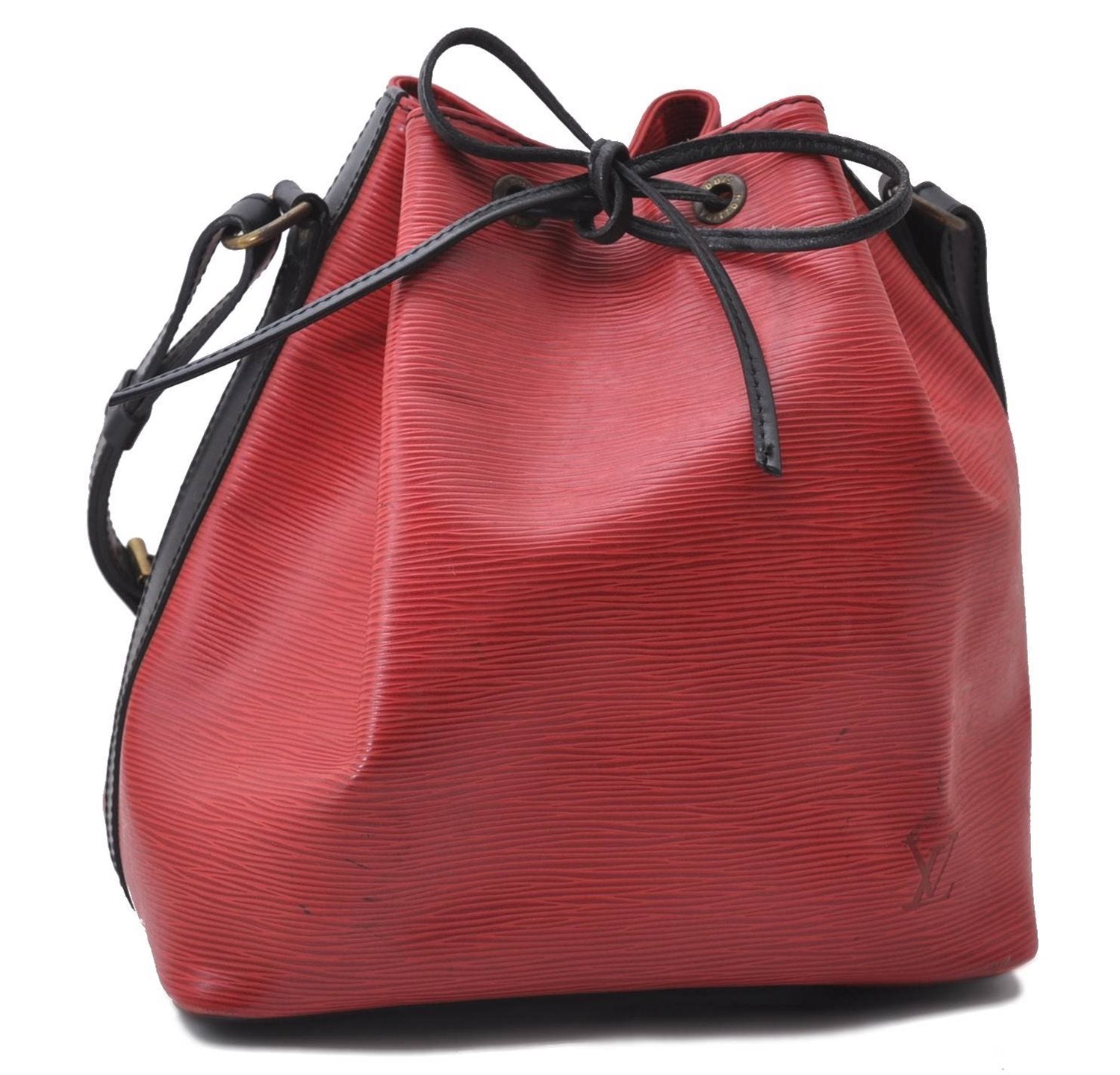 Auth LOUIS VUITTON Epi Petit Noe Bi-color Black x Red M44172 Shoulder Bag 8817C