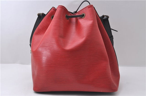 Auth LOUIS VUITTON Epi Petit Noe Bi-color Black x Red M44172 Shoulder Bag 8817C