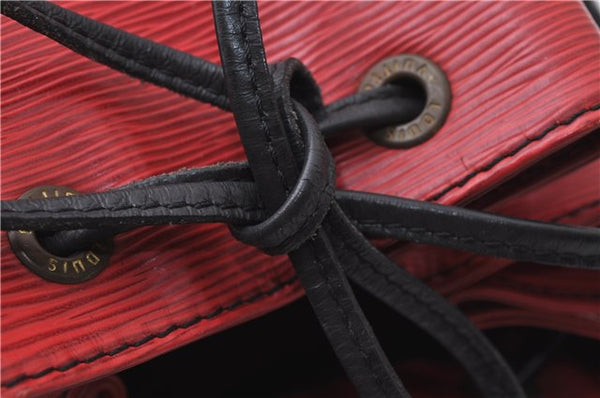 Auth LOUIS VUITTON Epi Petit Noe Bi-color Black x Red M44172 Shoulder Bag 8817C