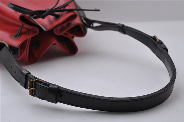 Auth LOUIS VUITTON Epi Petit Noe Bi-color Black x Red M44172 Shoulder Bag 8817C