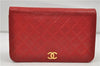 Authentic CHANEL Lamb Skin Matelasse Chain Shoulder Bag Purse Red Junk 8819D