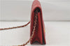 Authentic CHANEL Lamb Skin Matelasse Chain Shoulder Bag Purse Red Junk 8819D