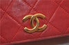 Authentic CHANEL Lamb Skin Matelasse Chain Shoulder Bag Purse Red Junk 8819D