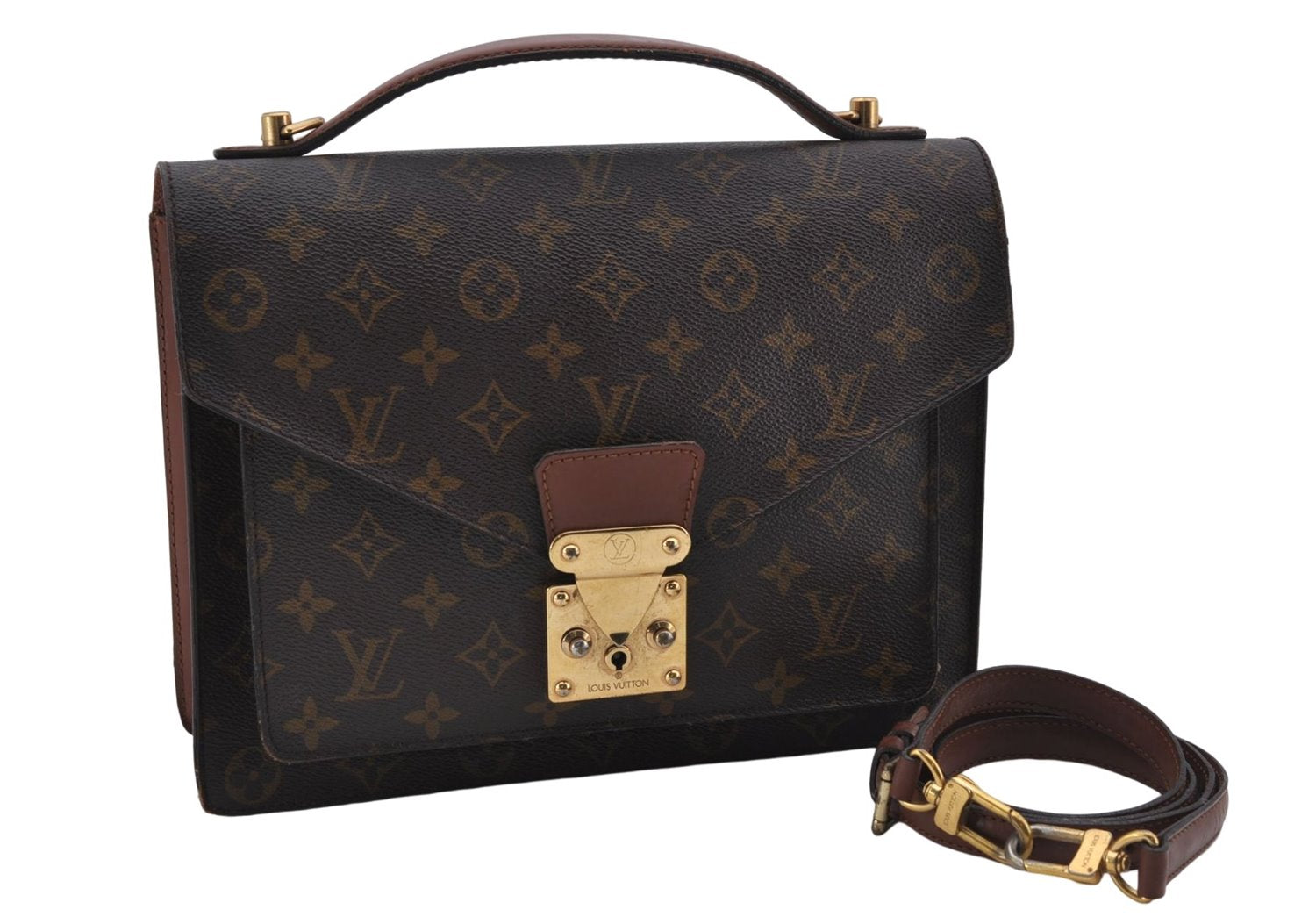 Authentic Louis Vuitton Monogram Monceau 2Way Shoulder Hand Bag M51185 LV 8822D