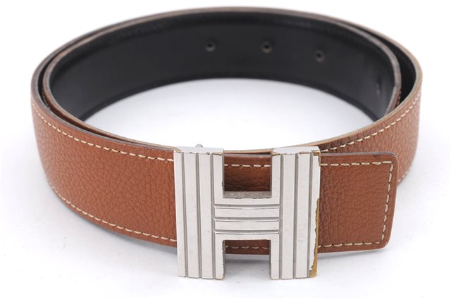 Auth HERMES Ladies Leather Belt Reversible Size 65cm 25.6