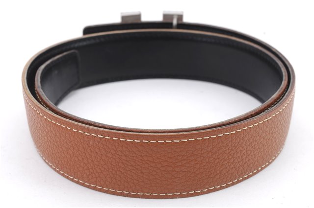 Auth HERMES Ladies Leather Belt Reversible Size 65cm 25.6