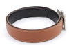 Auth HERMES Ladies Leather Belt Reversible Size 65cm 25.6" Brown Black Box 8823C