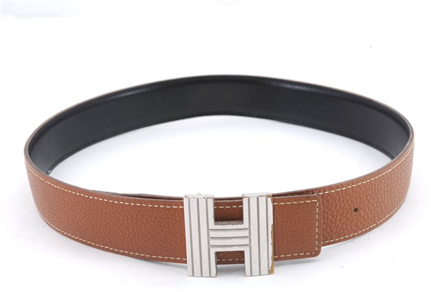 Auth HERMES Ladies Leather Belt Reversible Size 65cm 25.6