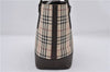 Authentic BURBERRY Vintage Nova Check Canvas Leather Hand Bag Beige Brown 8827D