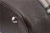 Authentic BURBERRY Vintage Nova Check Canvas Leather Hand Bag Beige Brown 8827D