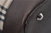Authentic BURBERRY Vintage Nova Check Canvas Leather Hand Bag Beige Brown 8827D