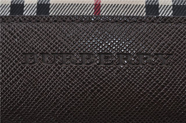 Authentic BURBERRY Vintage Nova Check Canvas Leather Hand Bag Beige Brown 8827D