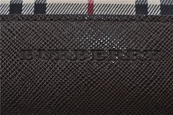 Authentic BURBERRY Vintage Nova Check Canvas Leather Hand Bag Beige Brown 8827D