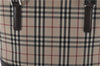 Authentic BURBERRY Vintage Nova Check Canvas Leather Hand Bag Beige Brown 8827D