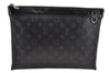Auth Louis Vuitton Monogram Eclipse Pochette Discovery M62291 Clutch Bag 8827F