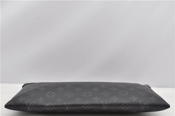 Auth Louis Vuitton Monogram Eclipse Pochette Discovery M62291 Clutch Bag 8827F