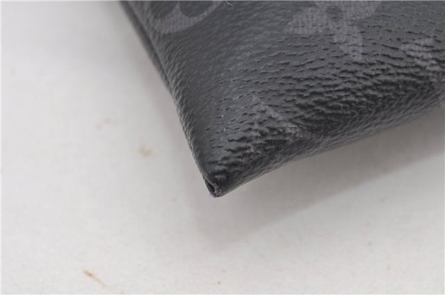 Auth Louis Vuitton Monogram Eclipse Pochette Discovery M62291 Clutch Bag 8827F