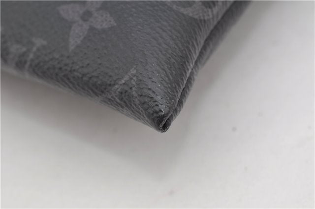Auth Louis Vuitton Monogram Eclipse Pochette Discovery M62291 Clutch Bag 8827F