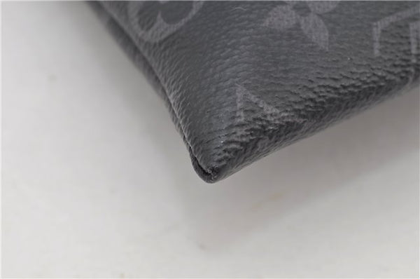 Auth Louis Vuitton Monogram Eclipse Pochette Discovery M62291 Clutch Bag 8827F