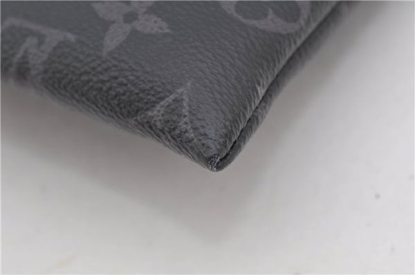 Auth Louis Vuitton Monogram Eclipse Pochette Discovery M62291 Clutch Bag 8827F