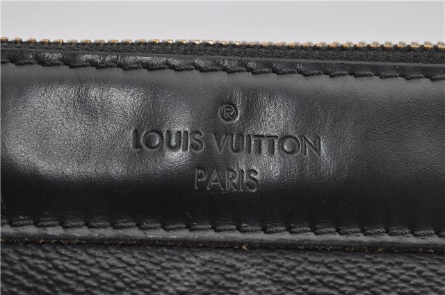 Auth Louis Vuitton Monogram Eclipse Pochette Discovery M62291 Clutch Bag 8827F
