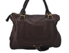 Authentic Chloe Marcie Large Shoulder Hand Bag Leather Brown 8828D