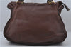 Authentic Chloe Marcie Large Shoulder Hand Bag Leather Brown 8828D