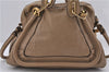 Authentic Chloe Paraty 2Way Shoulder Hand Bag Leather Beige 8829D