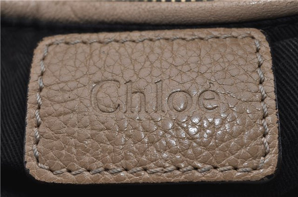 Authentic Chloe Paraty 2Way Shoulder Hand Bag Leather Beige 8829D