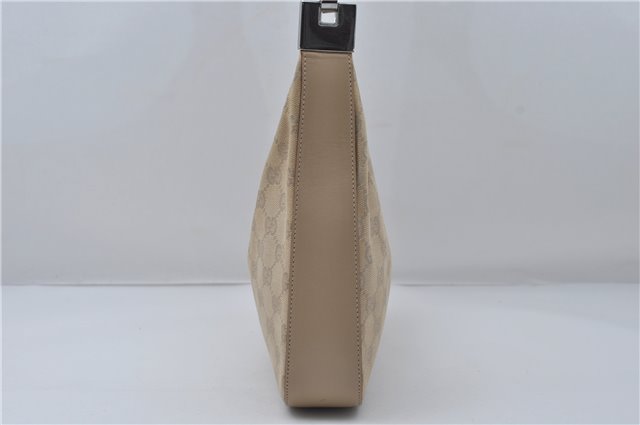 Authentic GUCCI Shoulder Hand Bag GG Canvas Leather 01233 Beige 8830D