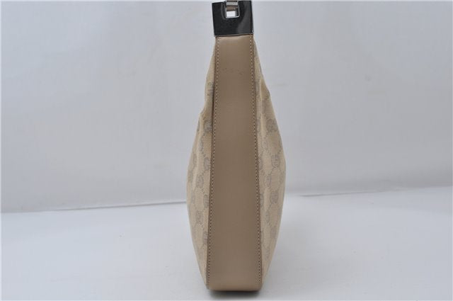 Authentic GUCCI Shoulder Hand Bag GG Canvas Leather 01233 Beige 8830D