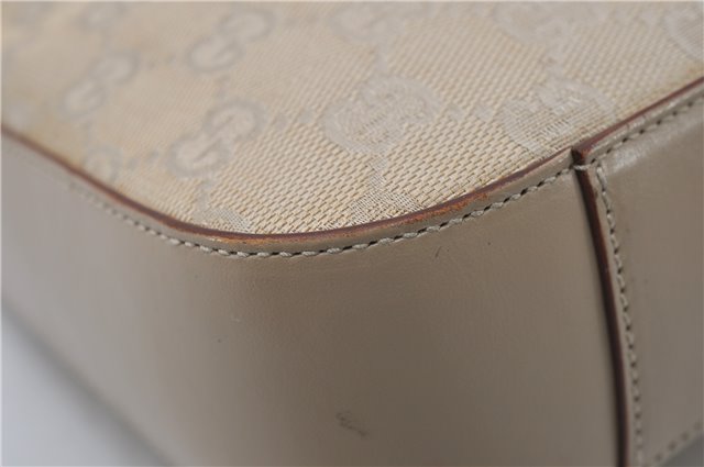 Authentic GUCCI Shoulder Hand Bag GG Canvas Leather 01233 Beige 8830D