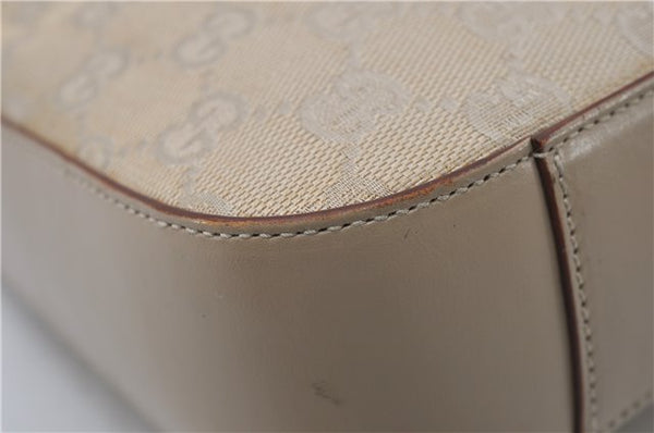Authentic GUCCI Shoulder Hand Bag GG Canvas Leather 01233 Beige 8830D