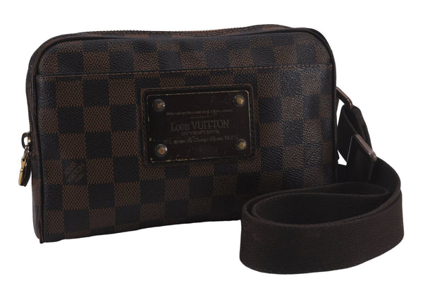 Auth Louis Vuitton Damier Bum Bag Brooklyn Waist Cross Body Bag N41101 LV 8834D