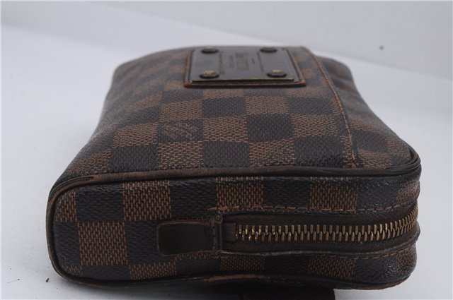 Auth Louis Vuitton Damier Bum Bag Brooklyn Waist Cross Body Bag N41101 LV 8834D