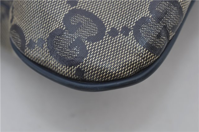 Authentic GUCCI GG Crystal Shoulder Cross Body Bag PVC Leather 278301 Navy 8836E