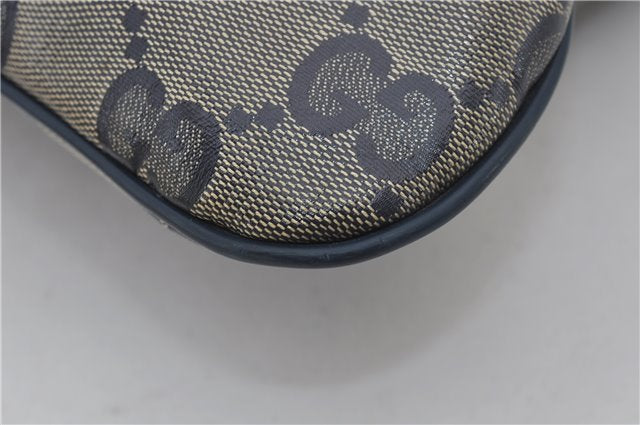 Authentic GUCCI GG Crystal Shoulder Cross Body Bag PVC Leather 278301 Navy 8836E