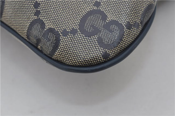 Authentic GUCCI GG Crystal Shoulder Cross Body Bag PVC Leather 278301 Navy 8836E