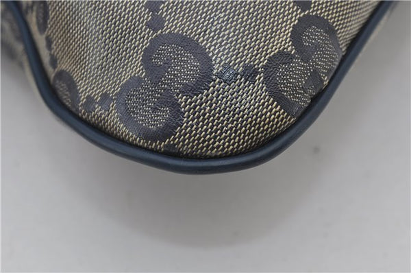 Authentic GUCCI GG Crystal Shoulder Cross Body Bag PVC Leather 278301 Navy 8836E