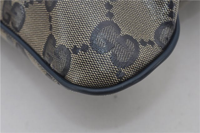 Authentic GUCCI GG Crystal Shoulder Cross Body Bag PVC Leather 278301 Navy 8836E