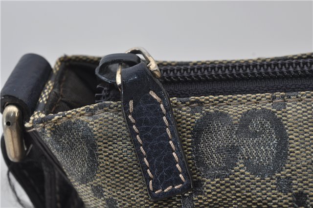 Authentic GUCCI GG Crystal Shoulder Cross Body Bag PVC Leather 278301 Navy 8836E