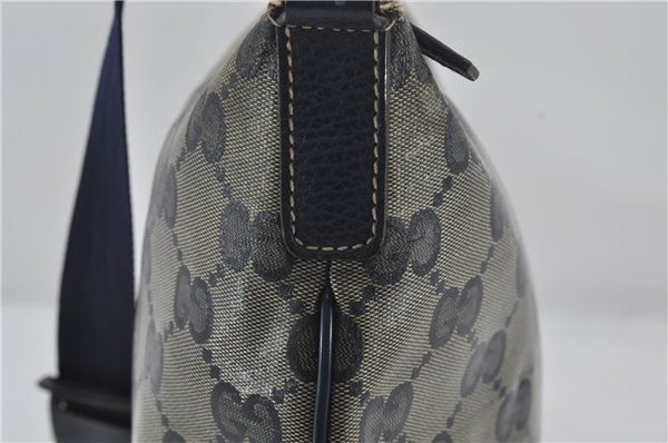 Authentic GUCCI GG Crystal Shoulder Cross Body Bag PVC Leather 278301 Navy 8836E
