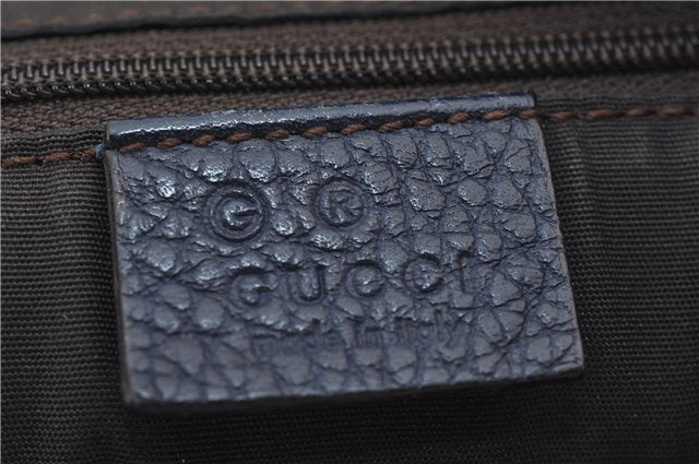 Authentic GUCCI GG Crystal Shoulder Cross Body Bag PVC Leather 278301 Navy 8836E