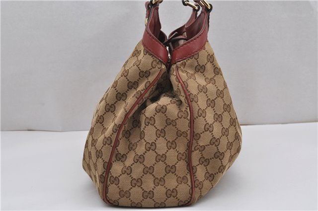 Authentic GUCCI Sukey Shoulder Tote Bag GG Canvas Leather 211944 Brown 8837F